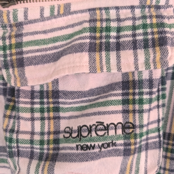 SUPREME Pink Tartan Plaid Flannel Cargo Vest Size Medium - Picture 6 of 10